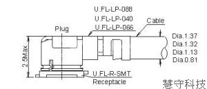 Hirose UFL 2.0mm mated height Coaxial Connector Cable