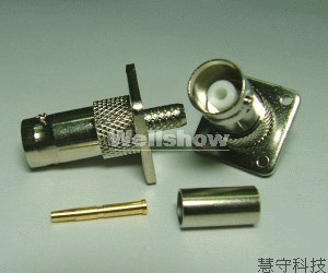 RF Connectors BNC Female 4 hole Flange Crimp Type